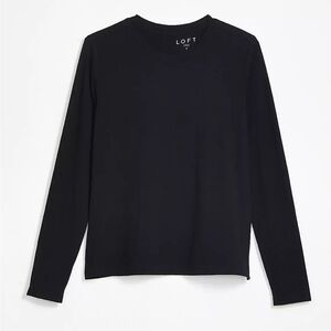 LOFT plus size Black Crew Neck Top